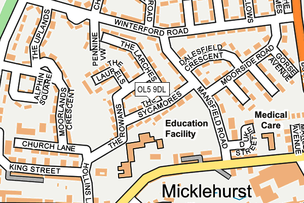 OL5 9DL map - OS OpenMap – Local (Ordnance Survey)