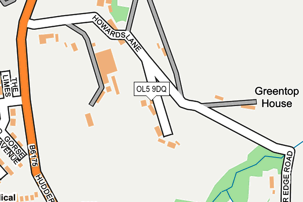 OL5 9DQ map - OS OpenMap – Local (Ordnance Survey)