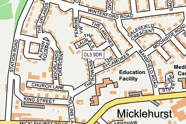 OL5 9DR map - OS OpenMap – Local (Ordnance Survey)