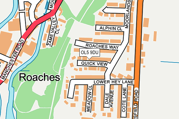 OL5 9DU map - OS OpenMap – Local (Ordnance Survey)