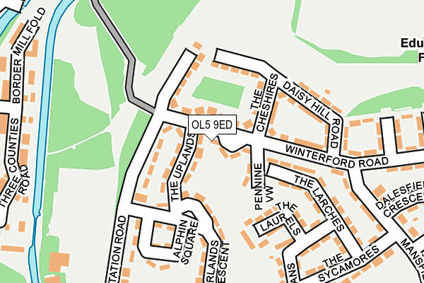 OL5 9ED map - OS OpenMap – Local (Ordnance Survey)