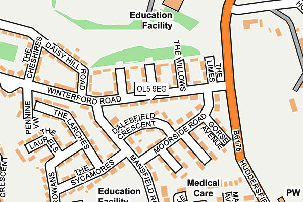 OL5 9EG map - OS OpenMap – Local (Ordnance Survey)