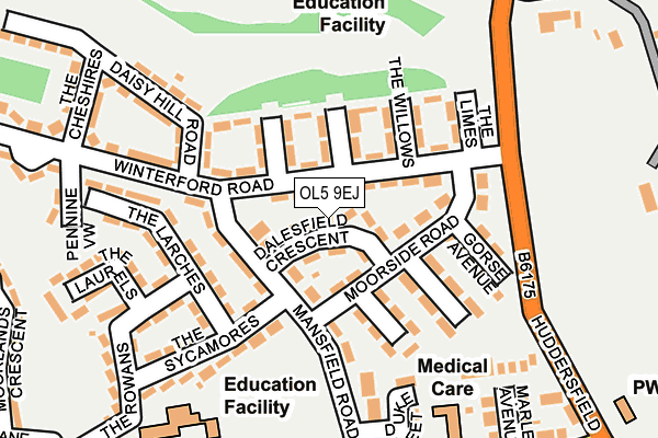 OL5 9EJ map - OS OpenMap – Local (Ordnance Survey)