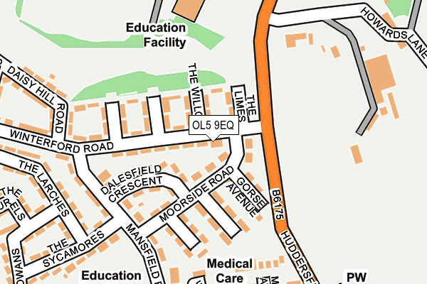 OL5 9EQ map - OS OpenMap – Local (Ordnance Survey)