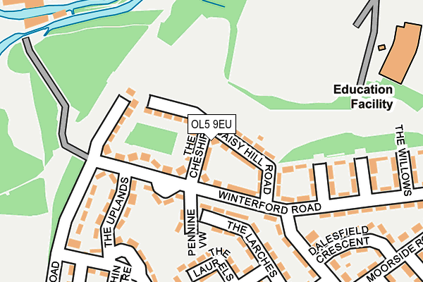 OL5 9EU map - OS OpenMap – Local (Ordnance Survey)