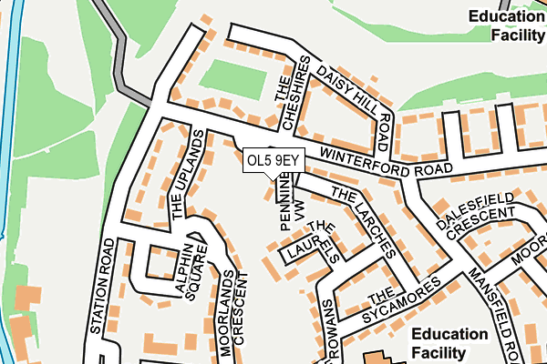 OL5 9EY map - OS OpenMap – Local (Ordnance Survey)