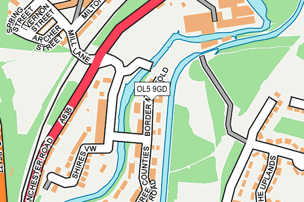 OL5 9GD map - OS OpenMap – Local (Ordnance Survey)