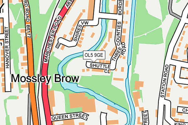 OL5 9GE map - OS OpenMap – Local (Ordnance Survey)