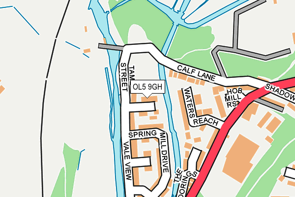 OL5 9GH map - OS OpenMap – Local (Ordnance Survey)