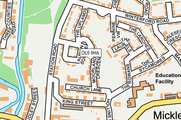 OL5 9HA map - OS OpenMap – Local (Ordnance Survey)