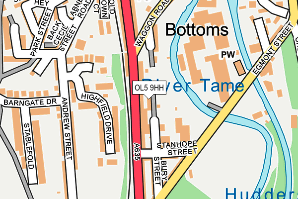 OL5 9HH map - OS OpenMap – Local (Ordnance Survey)