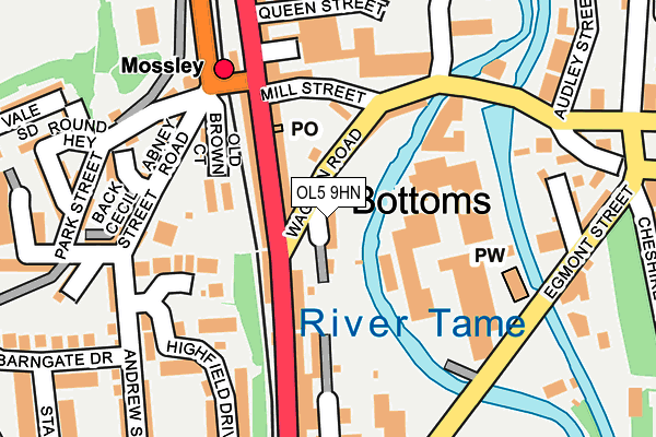 OL5 9HN map - OS OpenMap – Local (Ordnance Survey)