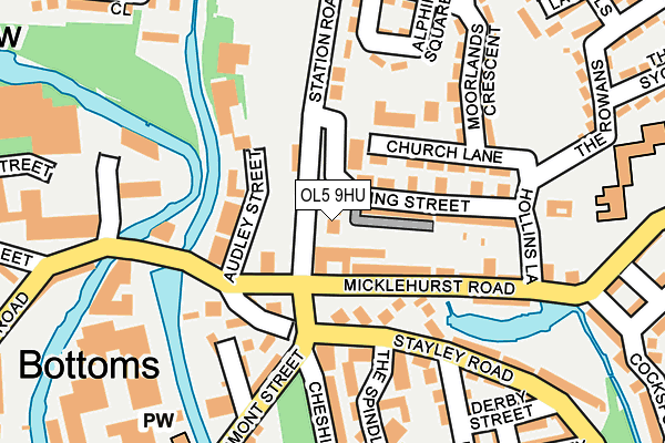 OL5 9HU map - OS OpenMap – Local (Ordnance Survey)