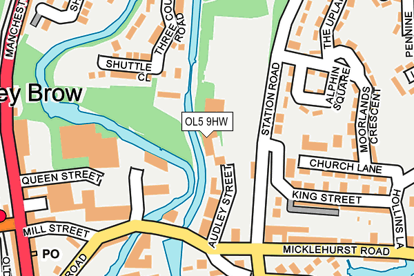 OL5 9HW map - OS OpenMap – Local (Ordnance Survey)