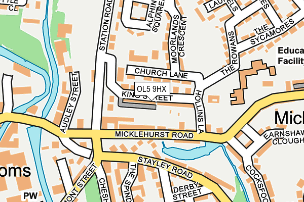 OL5 9HX map - OS OpenMap – Local (Ordnance Survey)