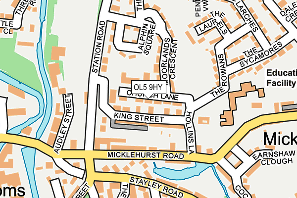 OL5 9HY map - OS OpenMap – Local (Ordnance Survey)