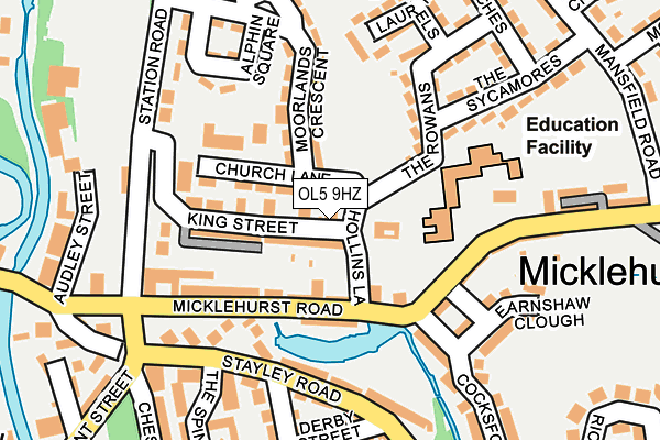 OL5 9HZ map - OS OpenMap – Local (Ordnance Survey)