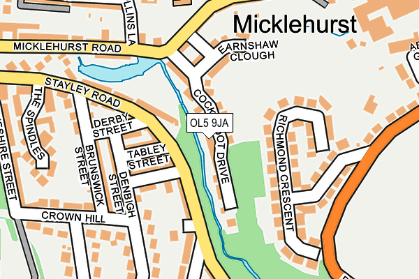 OL5 9JA map - OS OpenMap – Local (Ordnance Survey)