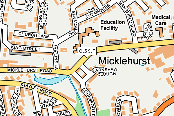 OL5 9JF map - OS OpenMap – Local (Ordnance Survey)