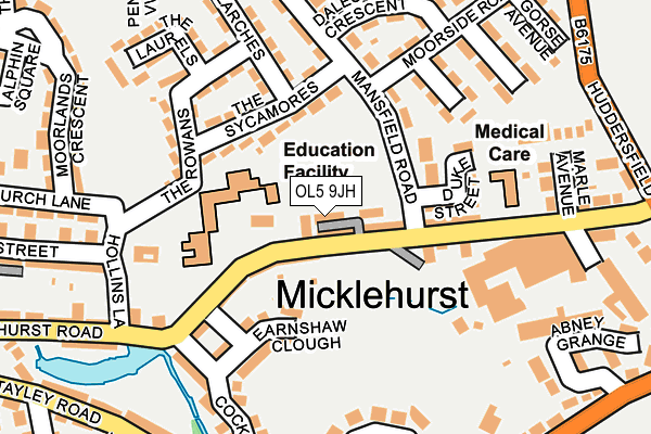 OL5 9JH map - OS OpenMap – Local (Ordnance Survey)