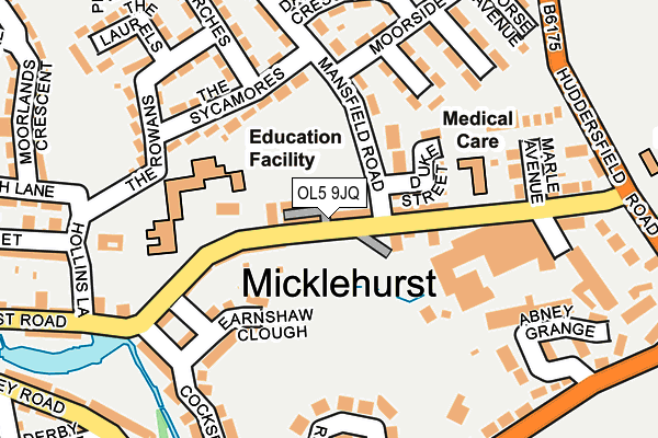 OL5 9JQ map - OS OpenMap – Local (Ordnance Survey)