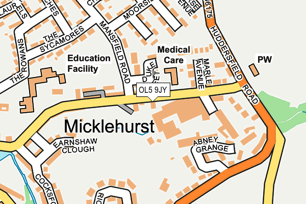 OL5 9JY map - OS OpenMap – Local (Ordnance Survey)