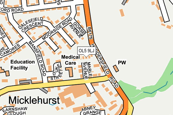 OL5 9LJ map - OS OpenMap – Local (Ordnance Survey)