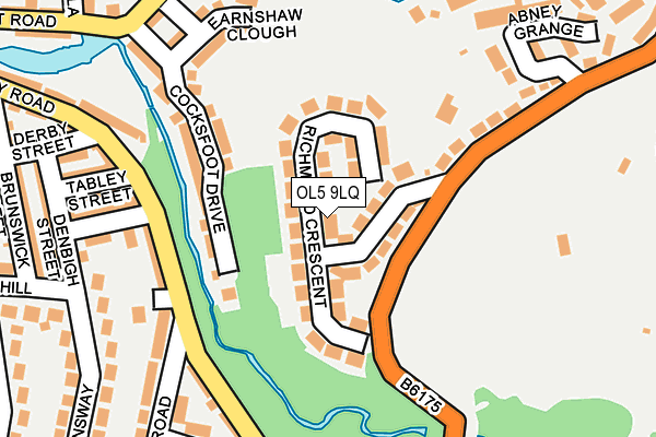 OL5 9LQ map - OS OpenMap – Local (Ordnance Survey)