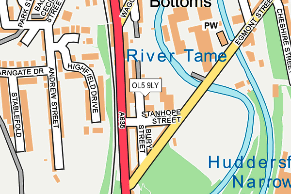 OL5 9LY map - OS OpenMap – Local (Ordnance Survey)