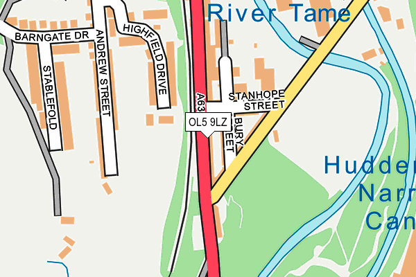 OL5 9LZ map - OS OpenMap – Local (Ordnance Survey)