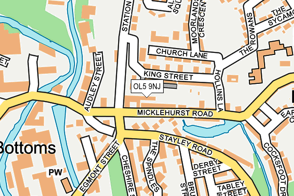 OL5 9NJ map - OS OpenMap – Local (Ordnance Survey)