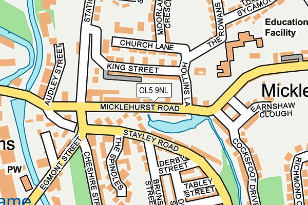 OL5 9NL map - OS OpenMap – Local (Ordnance Survey)