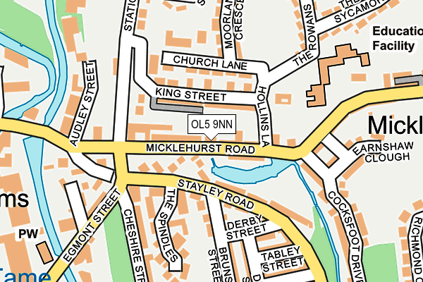 OL5 9NN map - OS OpenMap – Local (Ordnance Survey)