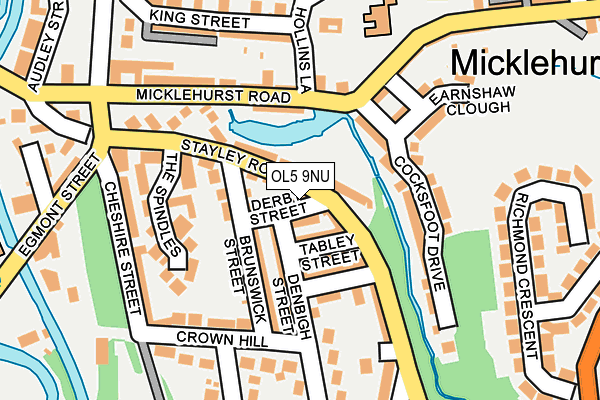 OL5 9NU map - OS OpenMap – Local (Ordnance Survey)