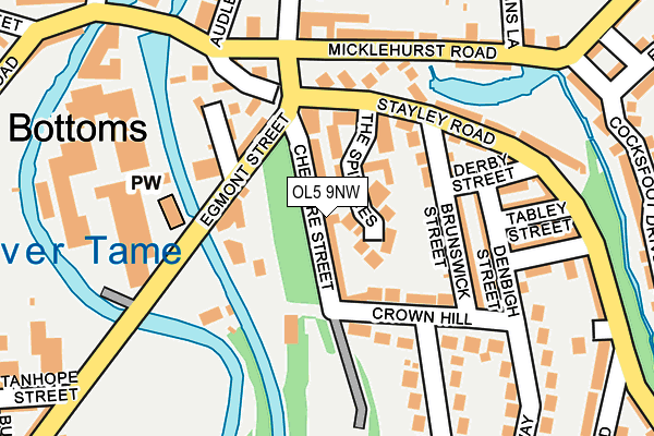 OL5 9NW map - OS OpenMap – Local (Ordnance Survey)