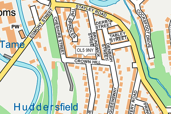 OL5 9NY map - OS OpenMap – Local (Ordnance Survey)