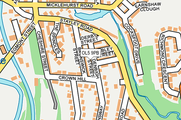 OL5 9PB map - OS OpenMap – Local (Ordnance Survey)