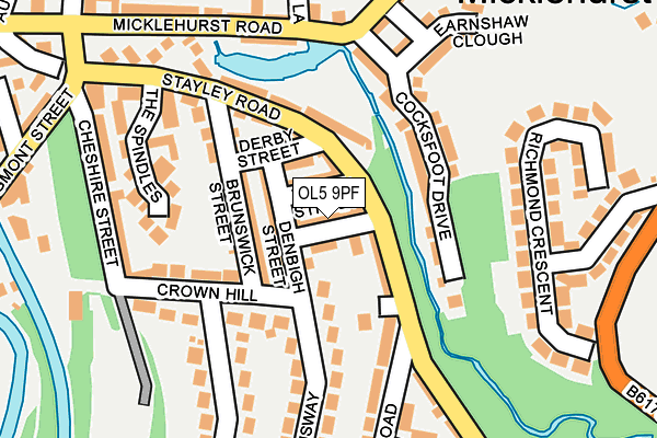 OL5 9PF map - OS OpenMap – Local (Ordnance Survey)