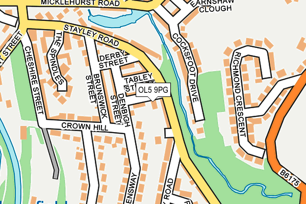 OL5 9PG map - OS OpenMap – Local (Ordnance Survey)