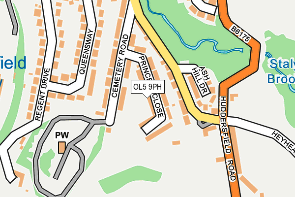 OL5 9PH map - OS OpenMap – Local (Ordnance Survey)