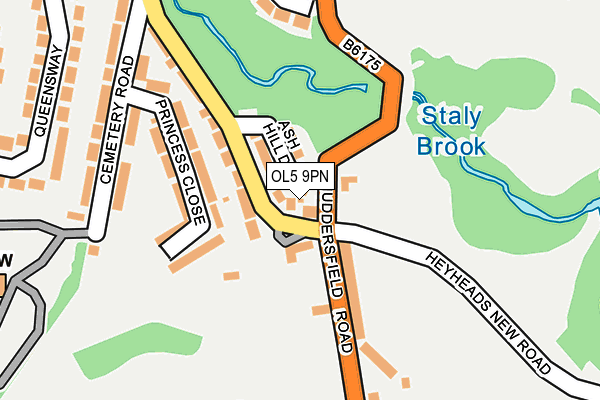 OL5 9PN map - OS OpenMap – Local (Ordnance Survey)