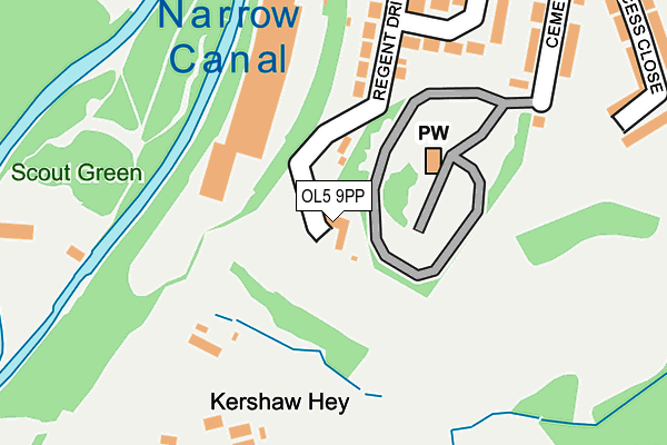 OL5 9PP map - OS OpenMap – Local (Ordnance Survey)