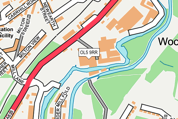 OL5 9RR map - OS OpenMap – Local (Ordnance Survey)