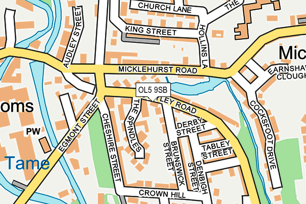 OL5 9SB map - OS OpenMap – Local (Ordnance Survey)