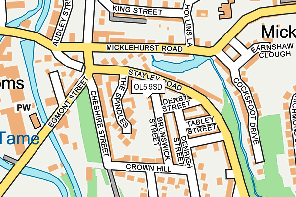 OL5 9SD map - OS OpenMap – Local (Ordnance Survey)