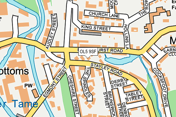 OL5 9SF map - OS OpenMap – Local (Ordnance Survey)