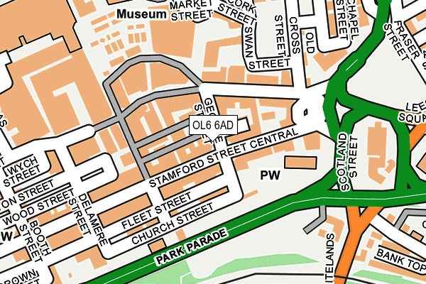 OL6 6AD map - OS OpenMap – Local (Ordnance Survey)