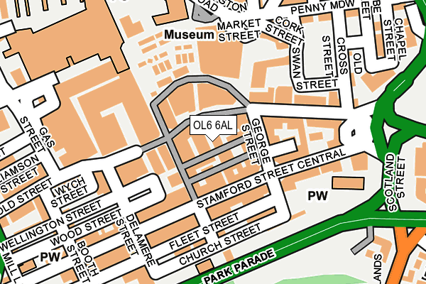 OL6 6AL map - OS OpenMap – Local (Ordnance Survey)