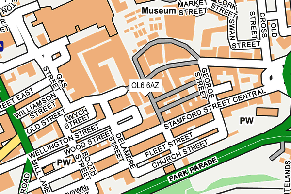 OL6 6AZ map - OS OpenMap – Local (Ordnance Survey)