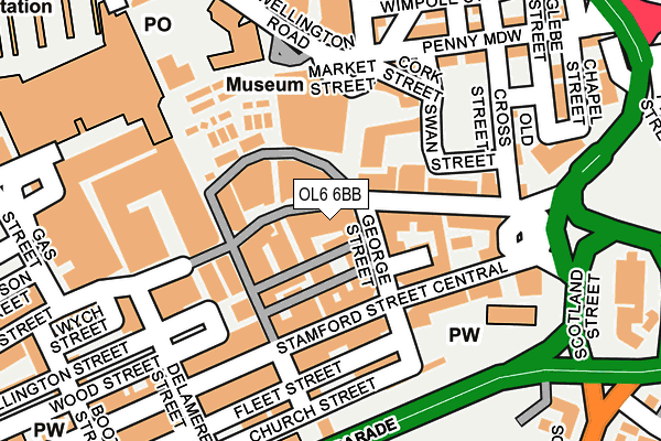 OL6 6BB map - OS OpenMap – Local (Ordnance Survey)